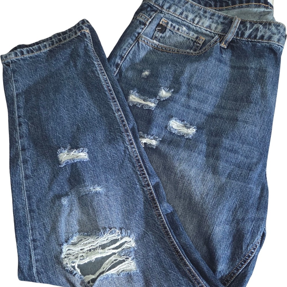 KanCan Distressed Jeans Women's‎ XL Blue Stretch Denim Ripped Skinny Trendy